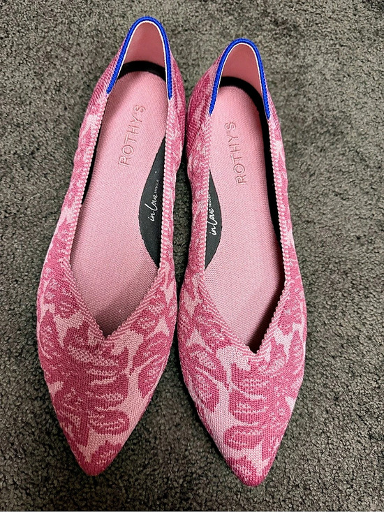 Rothy's Shoes - Rothy's Floral Pointed-Toe Flats in Pink Size US 8